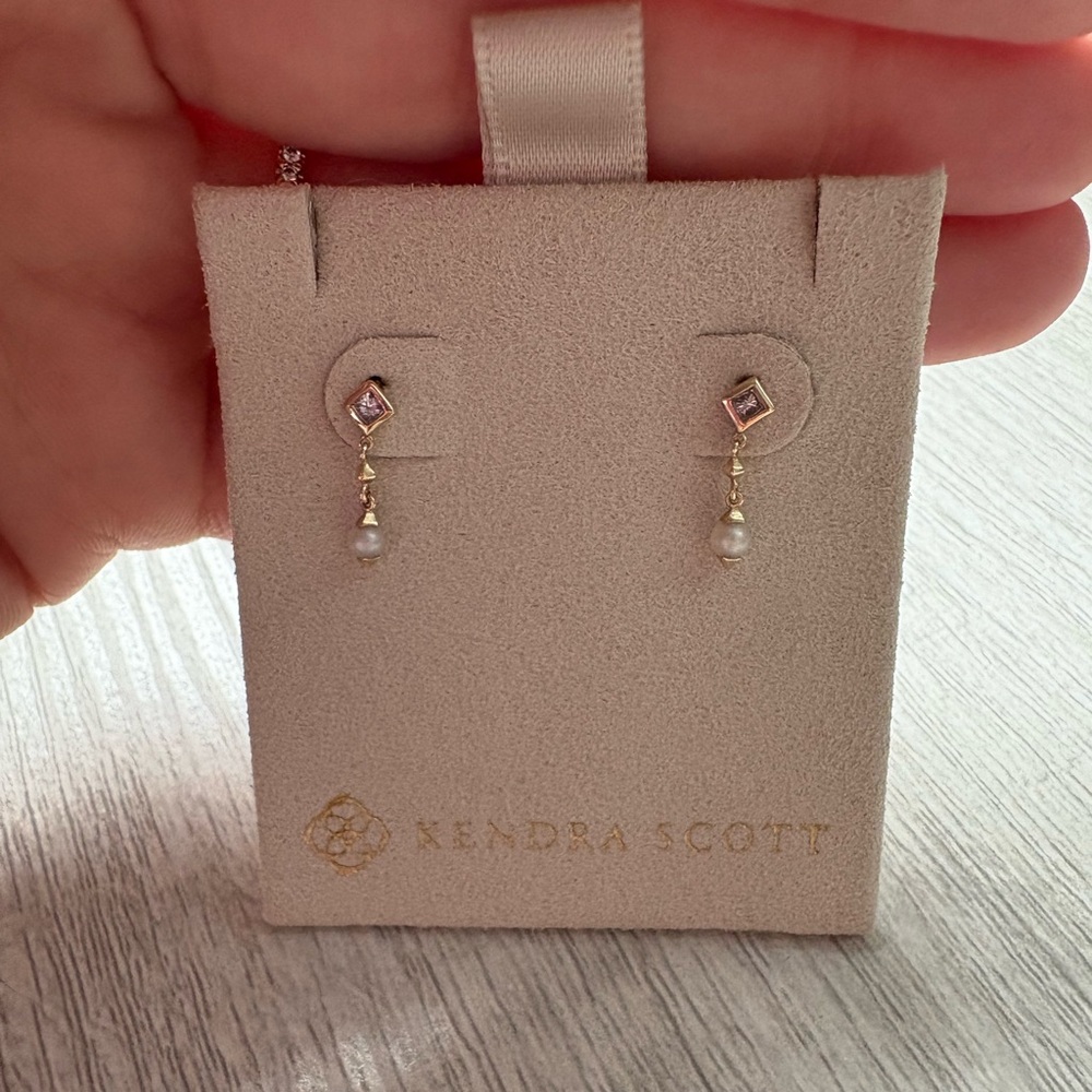 Kendra Scott Michelle Pearl Drop Diamond Stud Earrings - fine jewelry collection